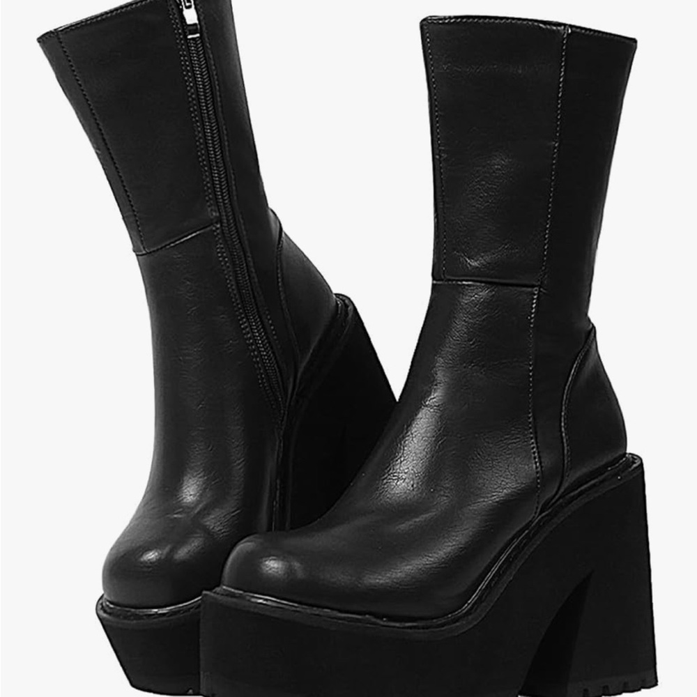 Black Platform Ankle Boots (size 8.5) brand new!